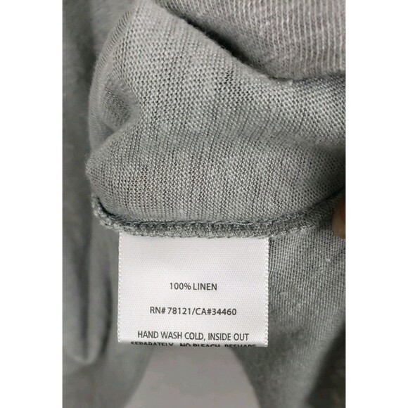 Eileen‎ Fisher 100% Linen Tank Top M Slub Gray Beaded Bodice Casual Light Flowy - Picture 5 of 5